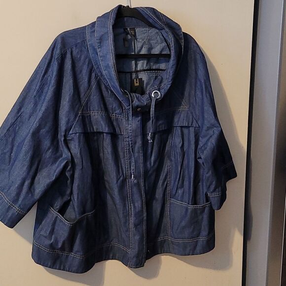 Georgeous Nine West Jean Jacket 3X NWT - Picture 1 of 8